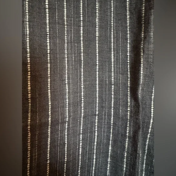 Eileen Fisher Organic Linen Pants LARGE Gray Striped Wide Leg BOHO High Rise - Picture 3 of 7